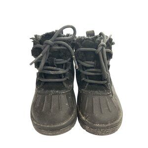 Nike 859427 Woodside Chukka Toddler Boys Size 6C Black Fur Lined Boots shoes